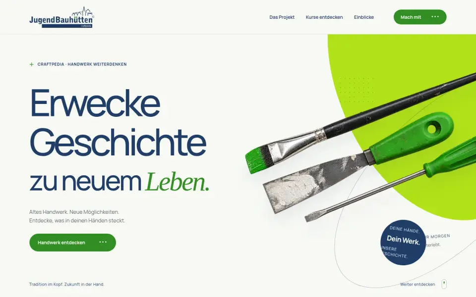JugendBauhütten Craftpedia, Bildung, historisches Handwerk