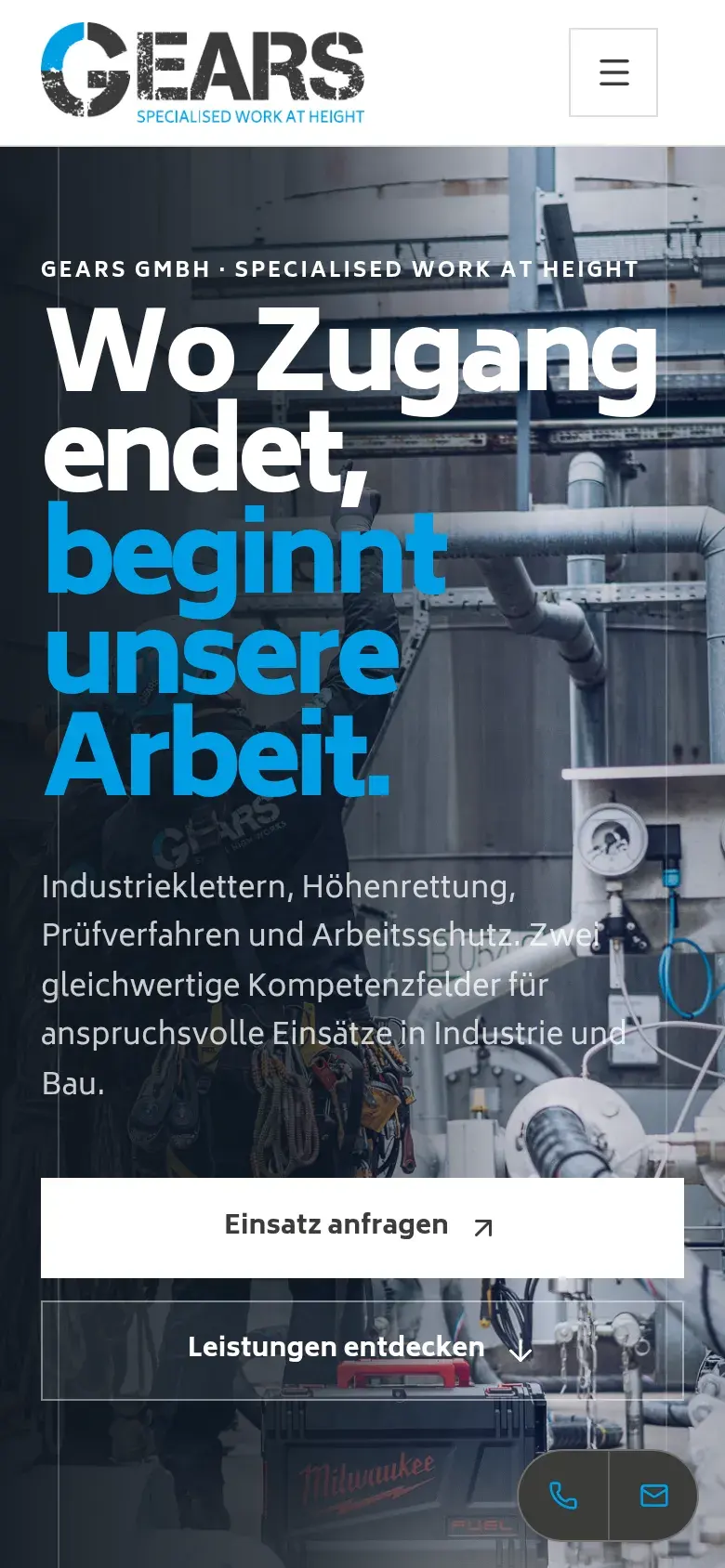 GEARS, Studio-Fassung von Drela: erster Bildschirm am Handy