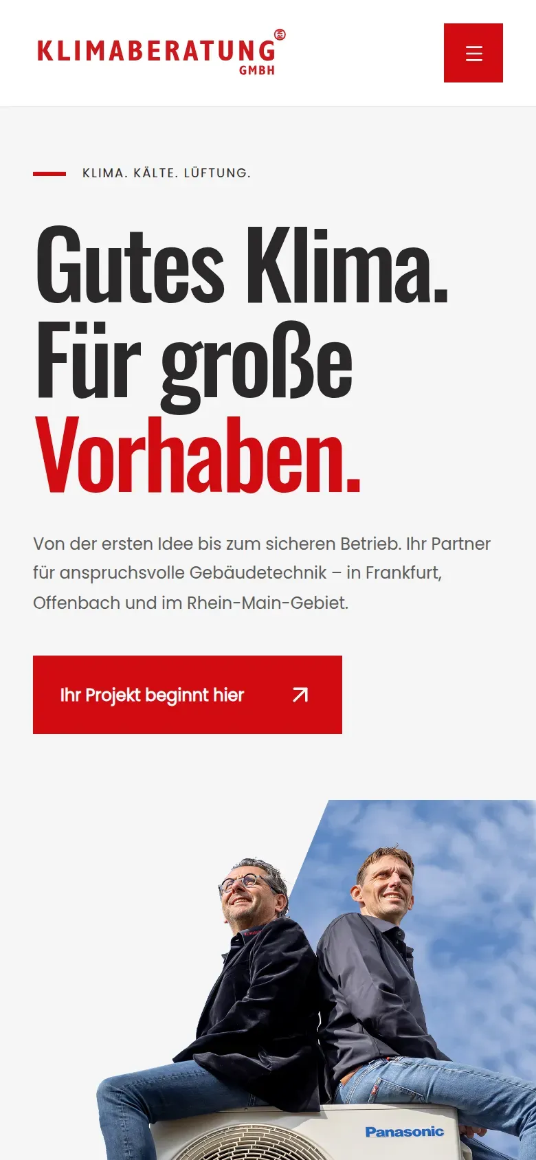 Website Klimaberatung auf dem Smartphone