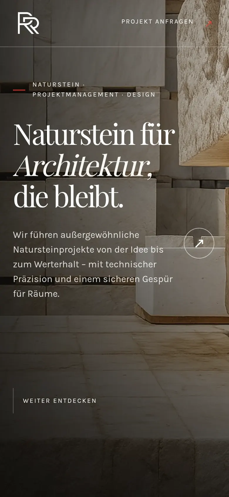 Dieselbe Website von R+R Raddato auf dem Smartphone