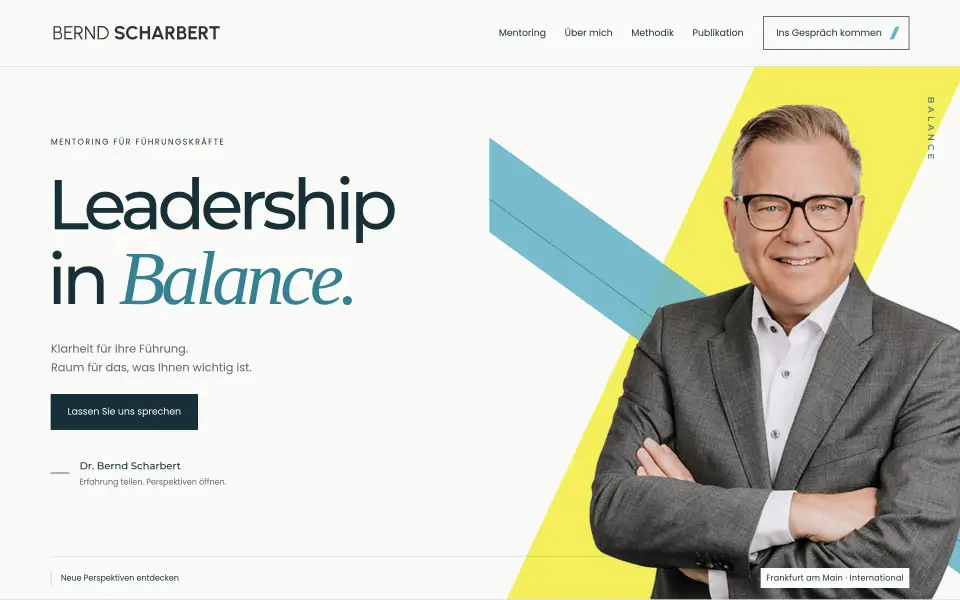 Dr. Bernd Scharbert, Mentoring für Führungskräfte, Frankfurt am Main