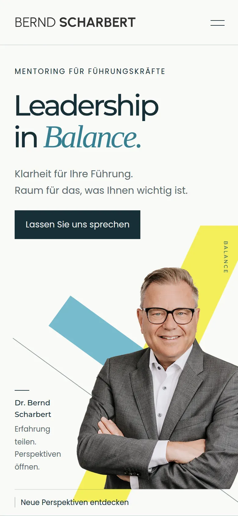 Website Dr. Bernd Scharbert auf dem Smartphone