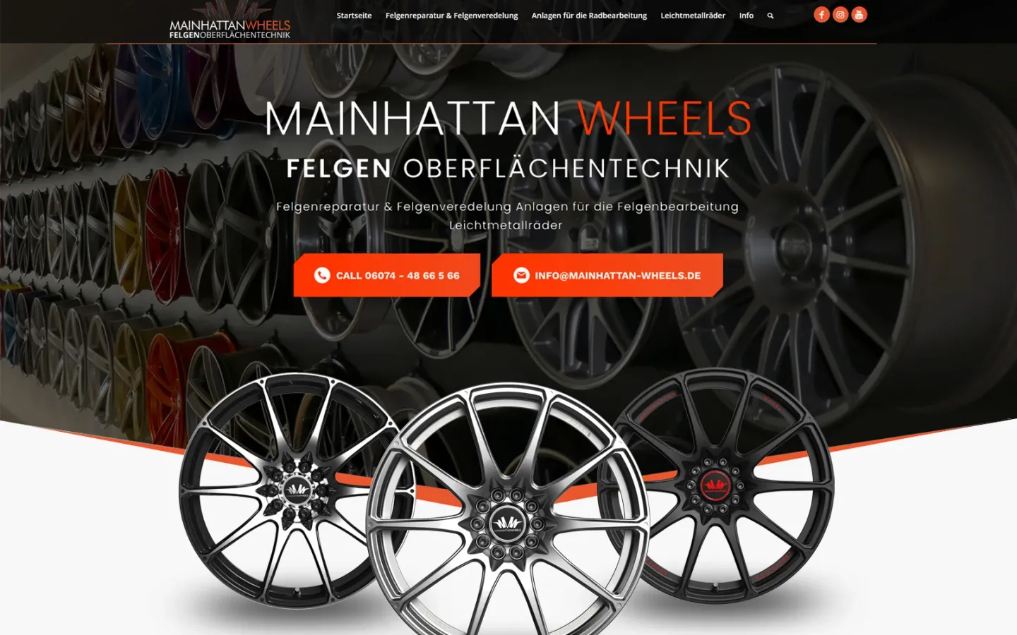 Startseite der Website von Mainhattan Wheels, Stand beim Livegang
