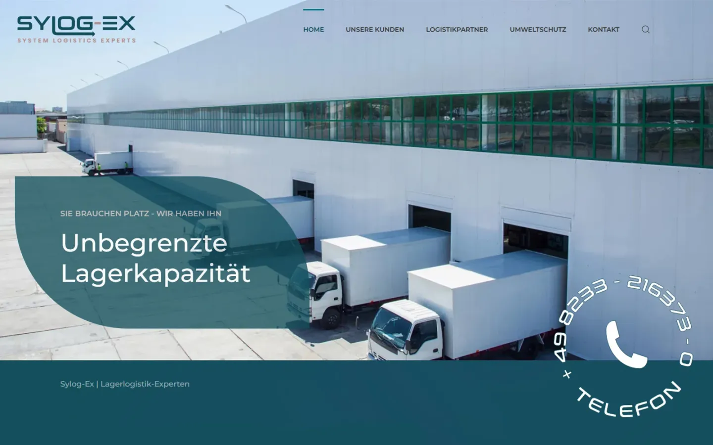 Startseite der Website von Sylog-Ex, Stand beim Livegang