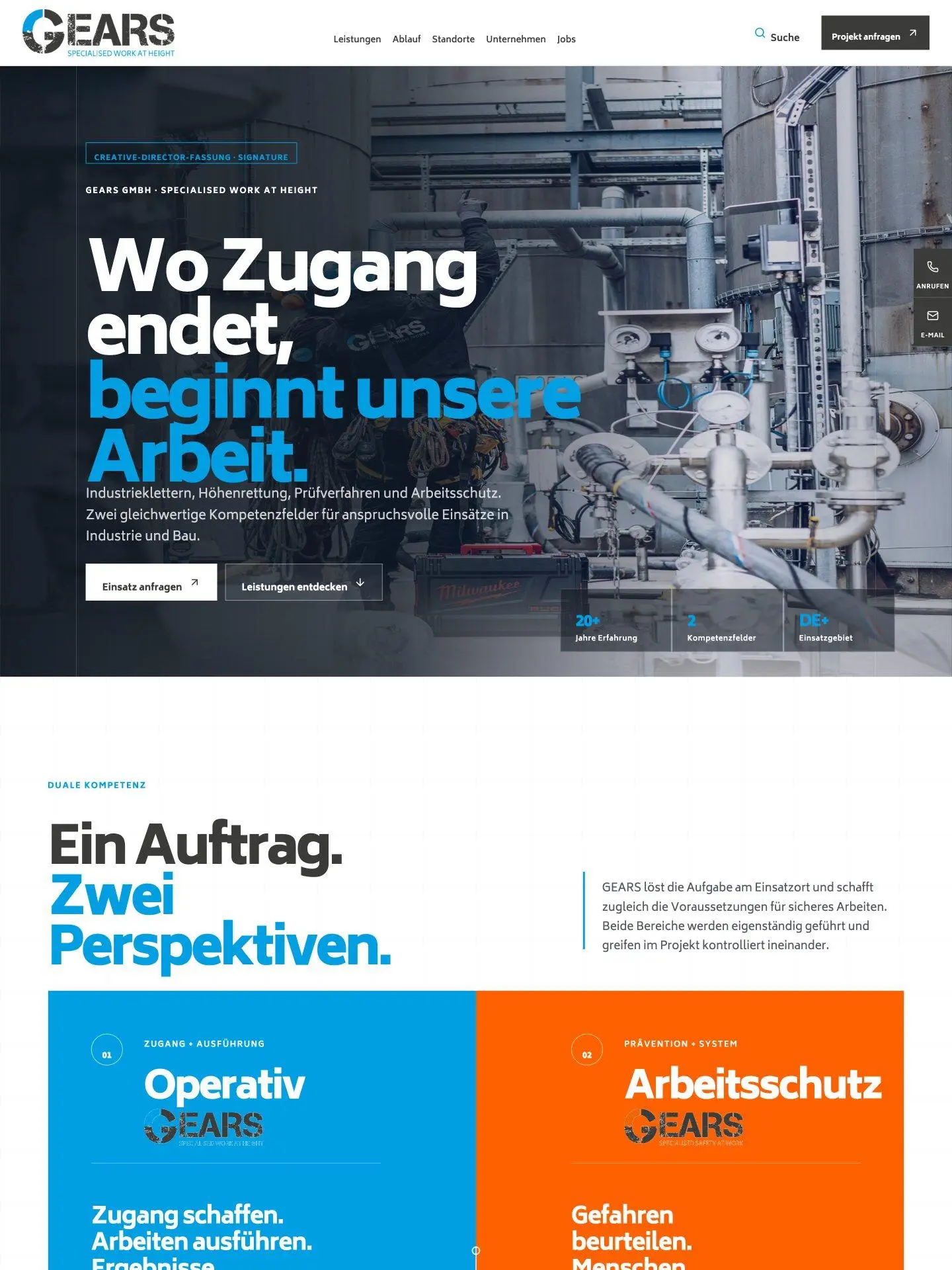Website Gears am Desktop