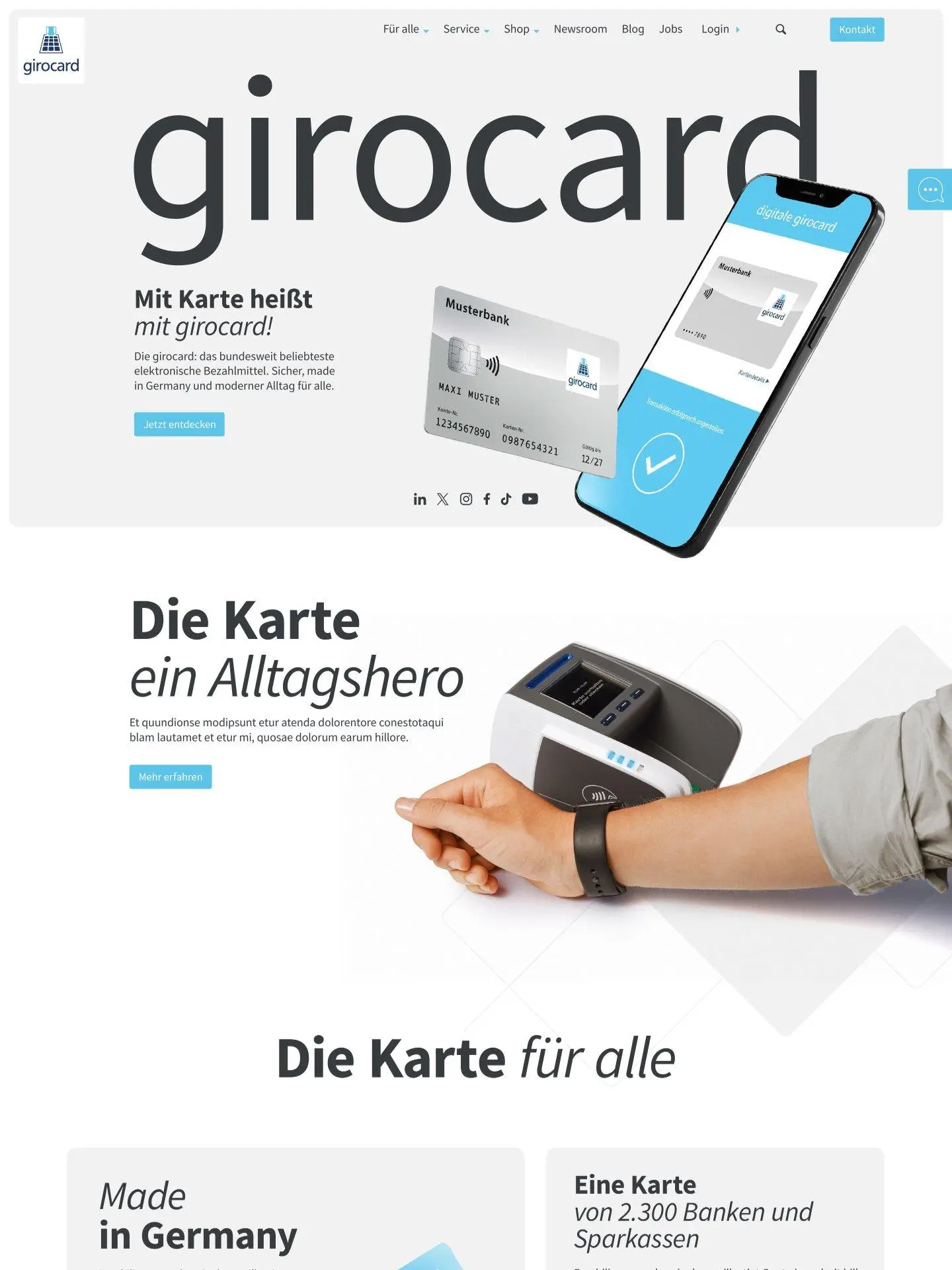 Website girocard am Desktop