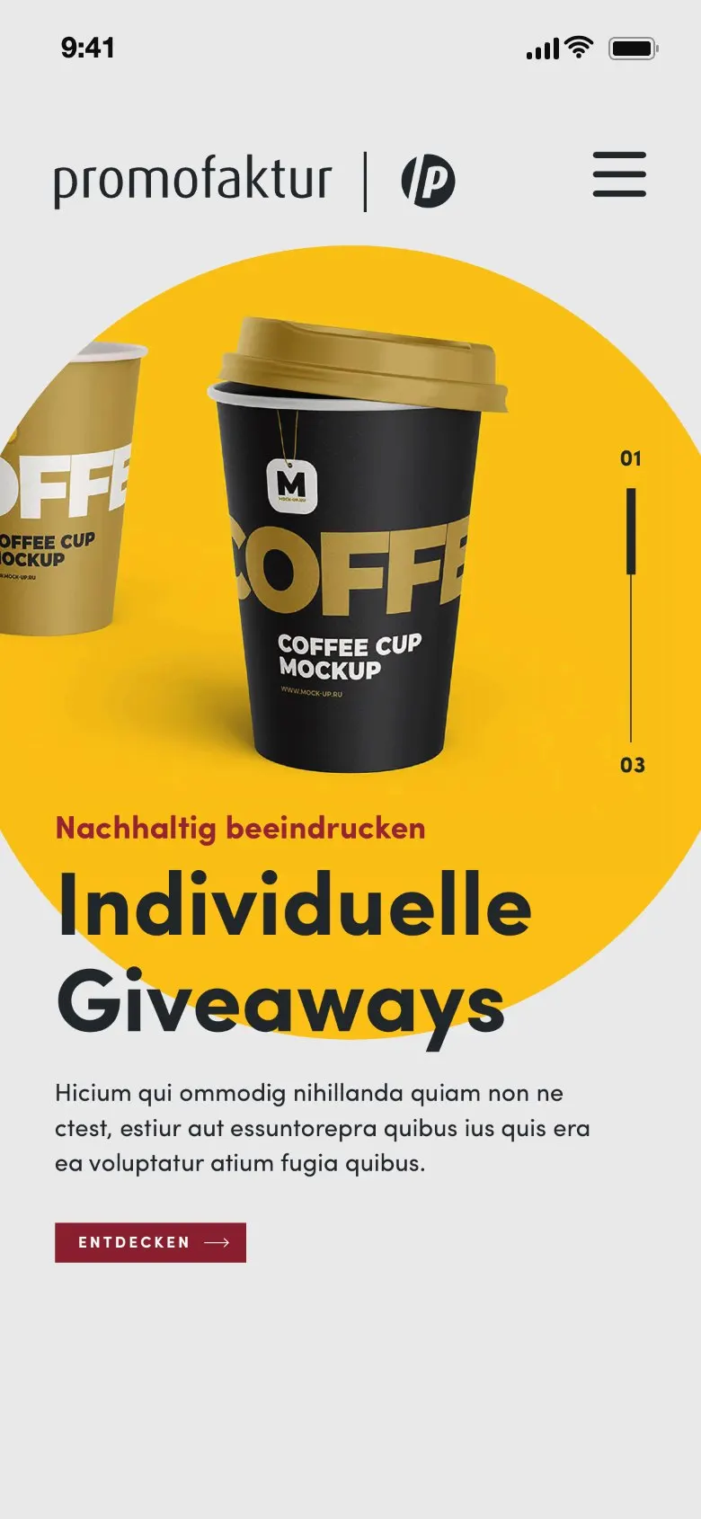 Website Promofaktur auf dem Smartphone