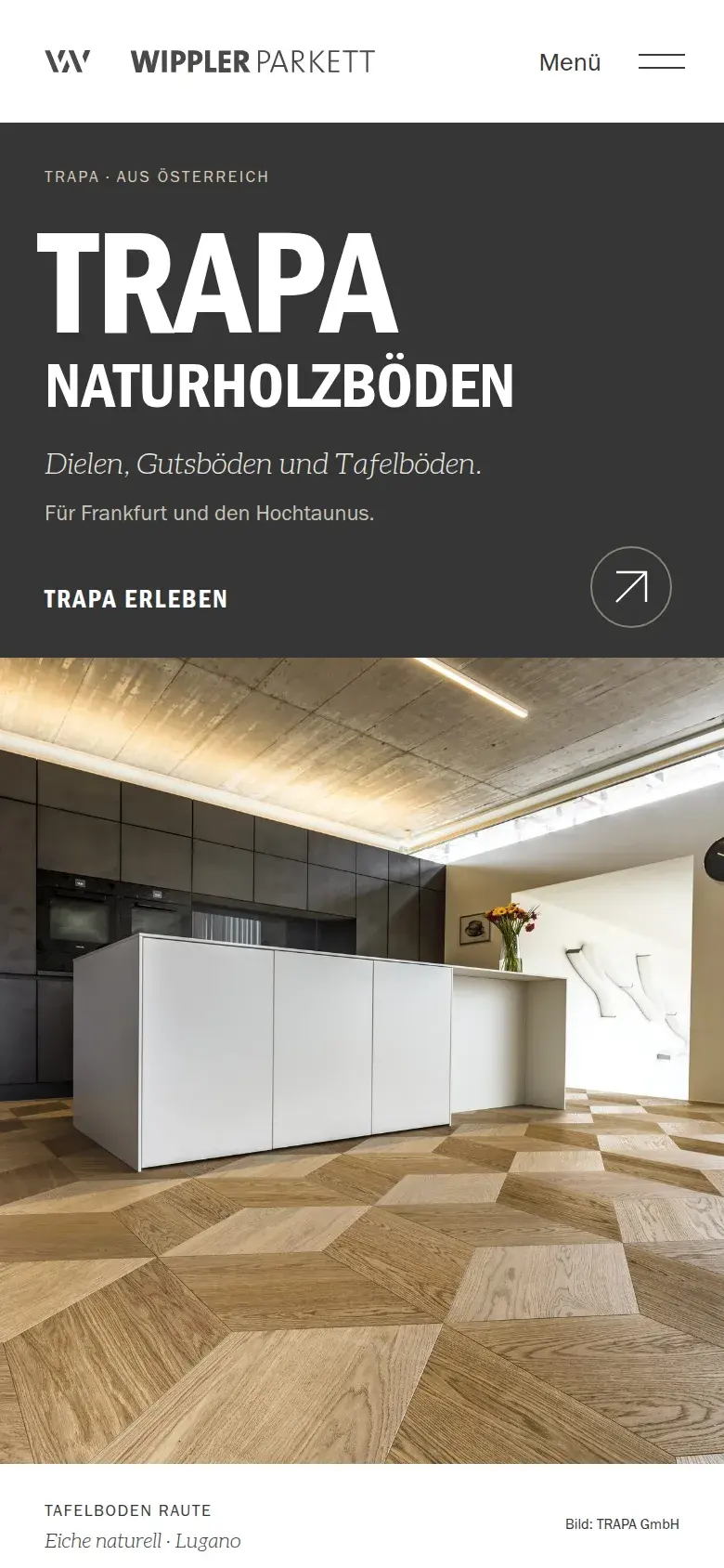 Wippler Parkett, Studio-Fassung von Drela: erster Bildschirm am Handy